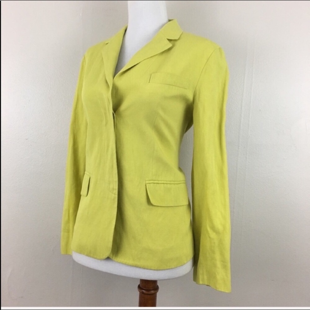 Vince Hidden Button Blazer In Citrus - Picture 5 of 8